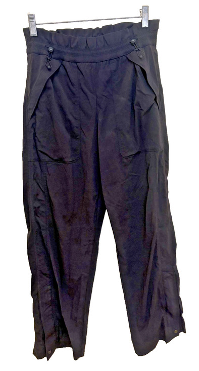 Athleta Pants - Athleta Black Trekkie Wide Leg High Rise Parachute Pants Size 4 Elastic Waist